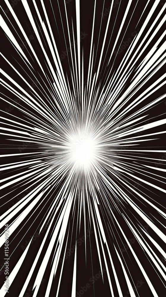 Fototapeta premium Abstract Black And White Radiating Lines Design
