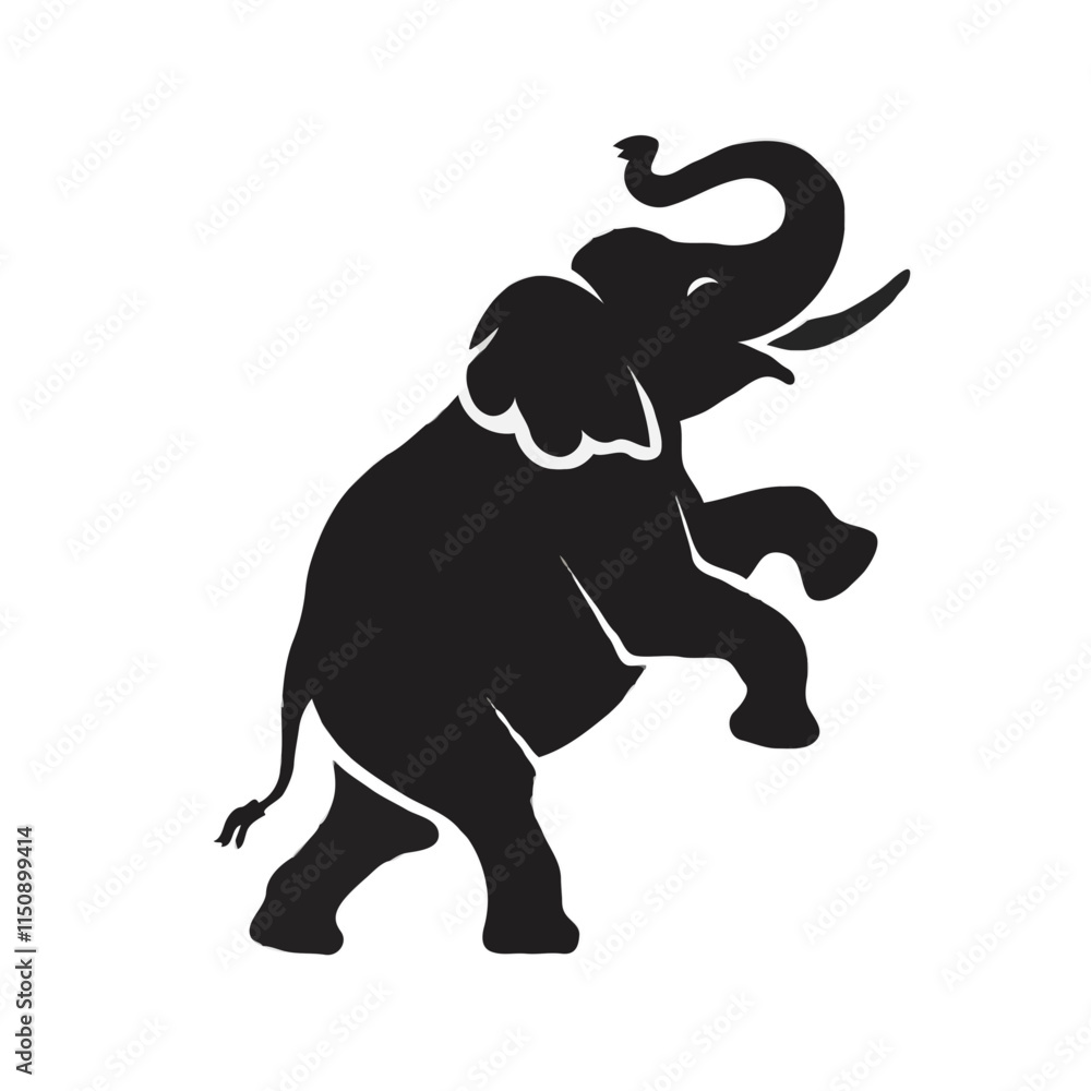 Fototapeta premium pachyderm standing on hind legs or wild elephant happy dance