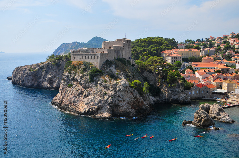 Fototapeta premium ドゥブロブニクにあるロブリイェナッツ要塞の美しい風景