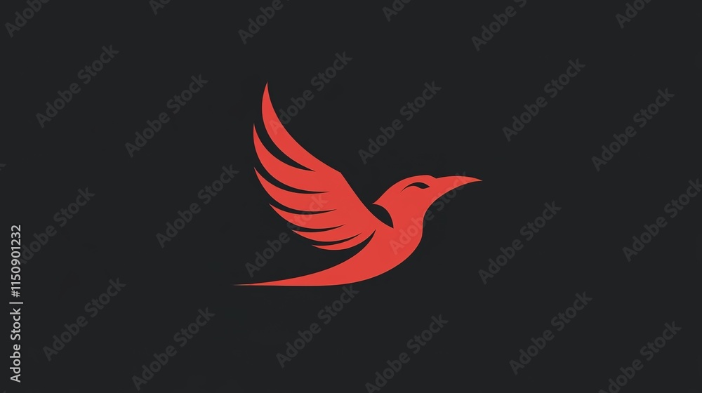 Naklejka premium Minimalist Elegant Animal Logo - Bird or Dangerous Animal