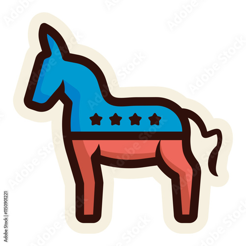 usa democratic party symbol sticker