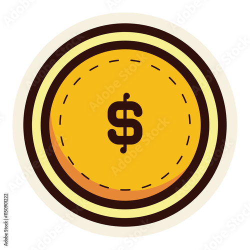 dollar coin sticker