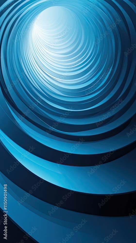 Abstract Blue Spiral Tunnel Design Architecture Abstract Blue Spiral Tunnel Design Architecture