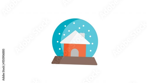 Snow Globe animated icon with alpha channel. Perfect for project and Explainer Video