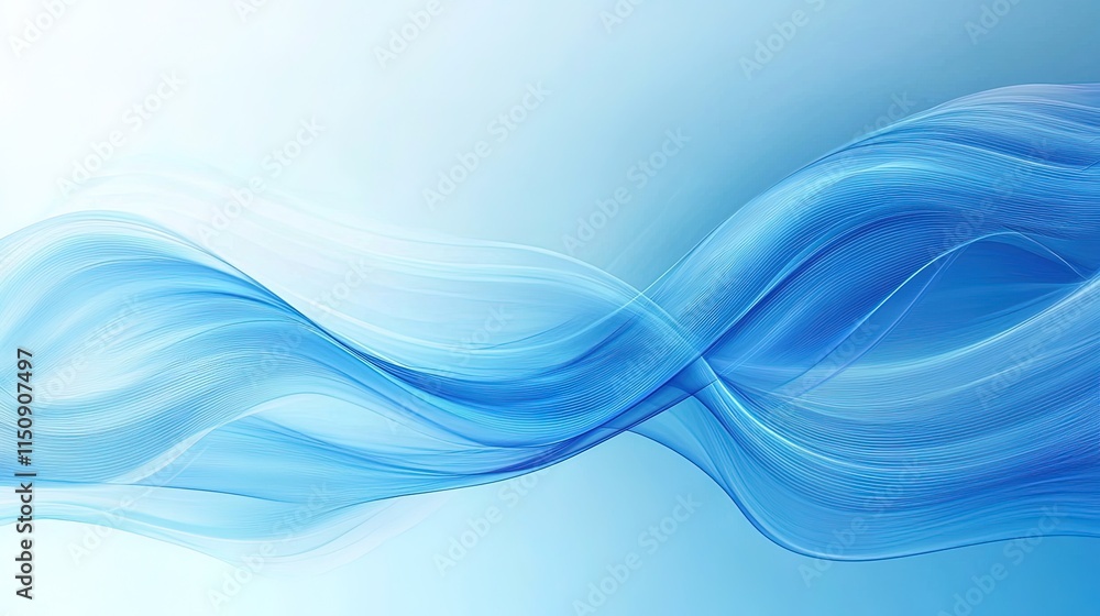 Abstract Blue Waves Flowing Gracefully Across a Light Background Abstract Blue Waves Flowing Gracefully Across a Light Background
