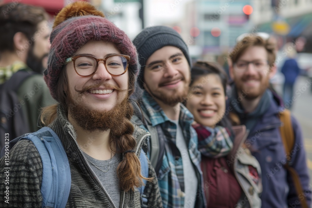 Portrait of a group of friends having fun together in the city Portrait of a group of friends having fun together in the city