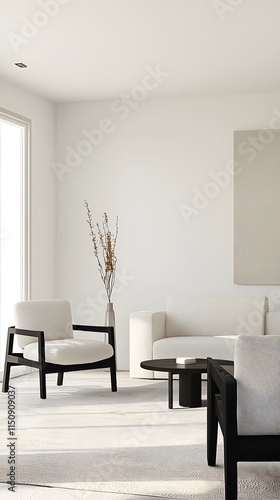 Wallpaper Mural Contemporary minimalist living room interior with modern furniture and neutral color palette. Torontodigital.ca