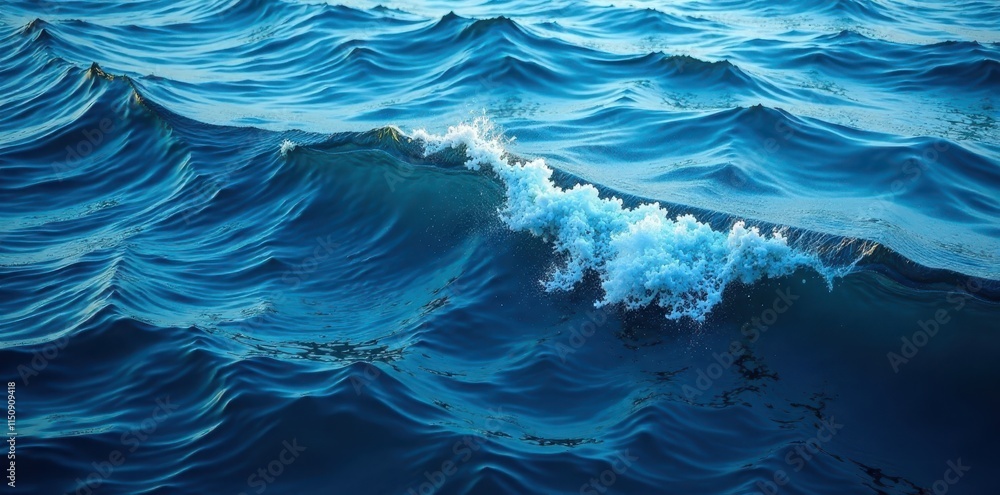 Deep blue ocean wave texture with irregular ripples and foamy crests , sea, foam, texture Deep blue ocean wave texture with irregular ripples and foamy crests , sea, foam, texture