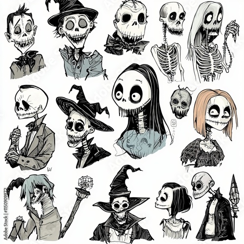 Spooky Characters in Unique Art Style photo