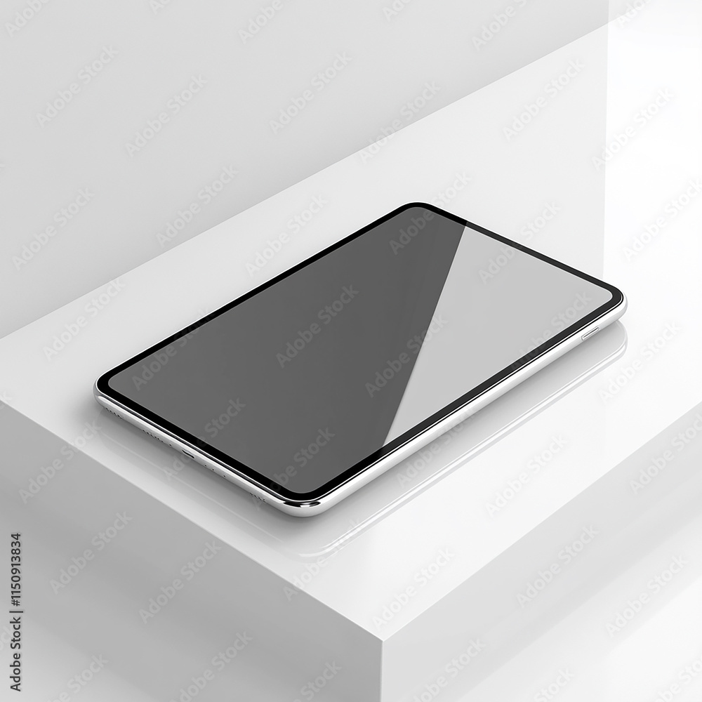 Mobile phone mockup with black screen on white background ai generated Mobile phone mockup with black screen on white background ai generated