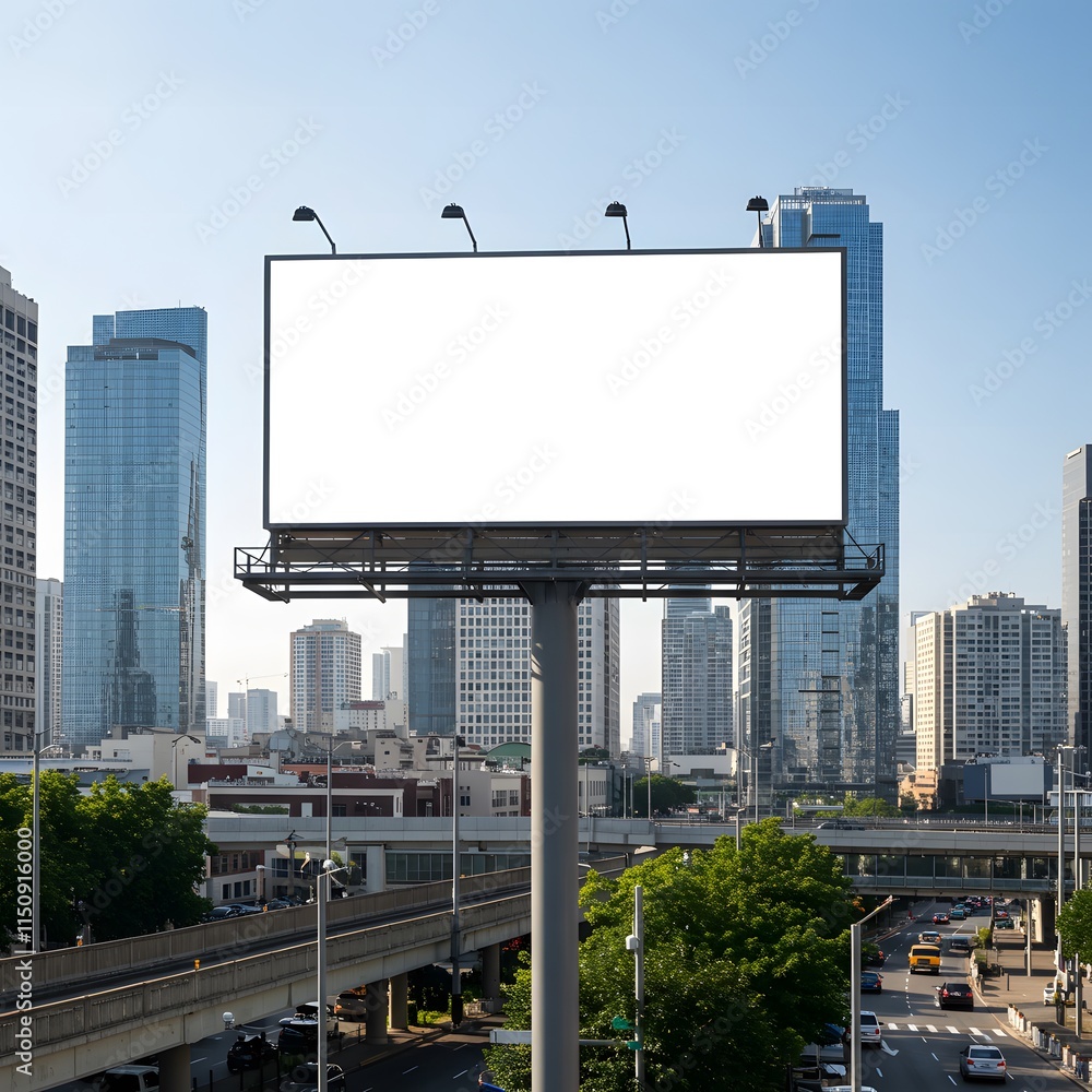 Billboard sign mockup in the urban environment, blank space to display your advertising or branding campaign. Billboard sign mockup in the urban environment, blank space to display your advertising or branding campaign.