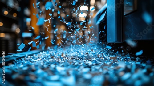 Visual of a data shredder in action