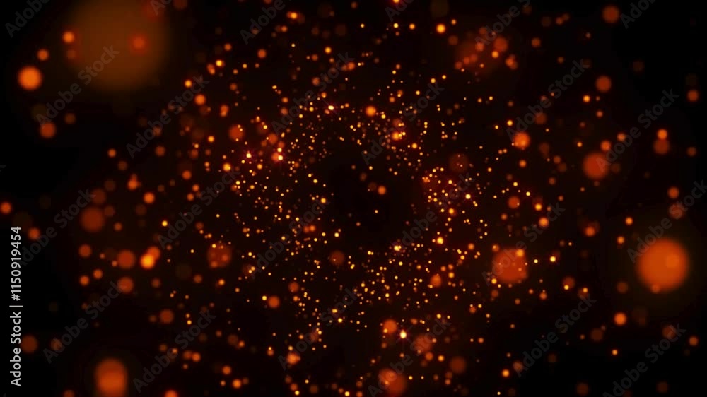Background with red and yellow Particles lights Background with red and yellow Particles lights