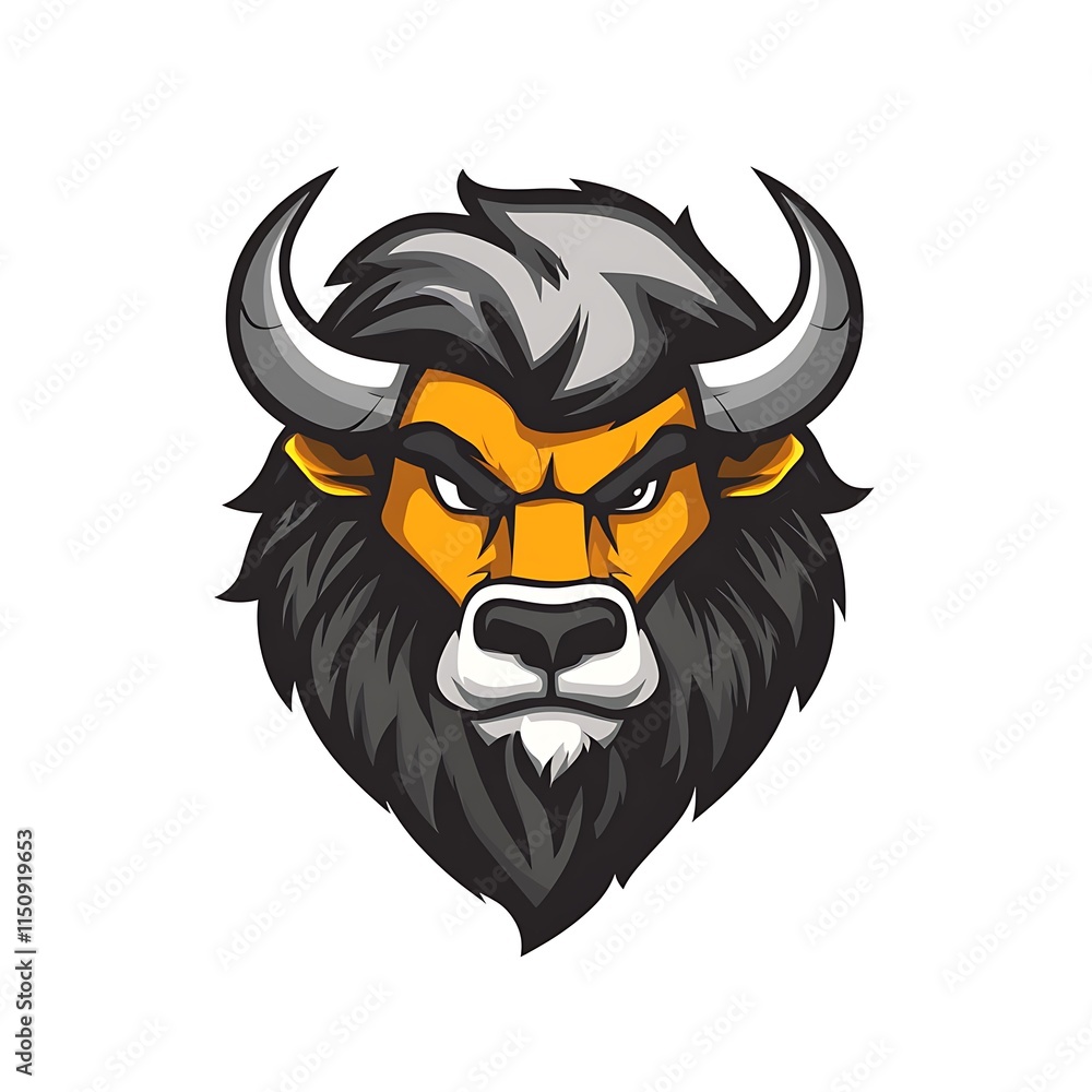 Fototapeta premium Powerful Buffalo Mascot Logo. Concept of Strength, Courage, and Determination.