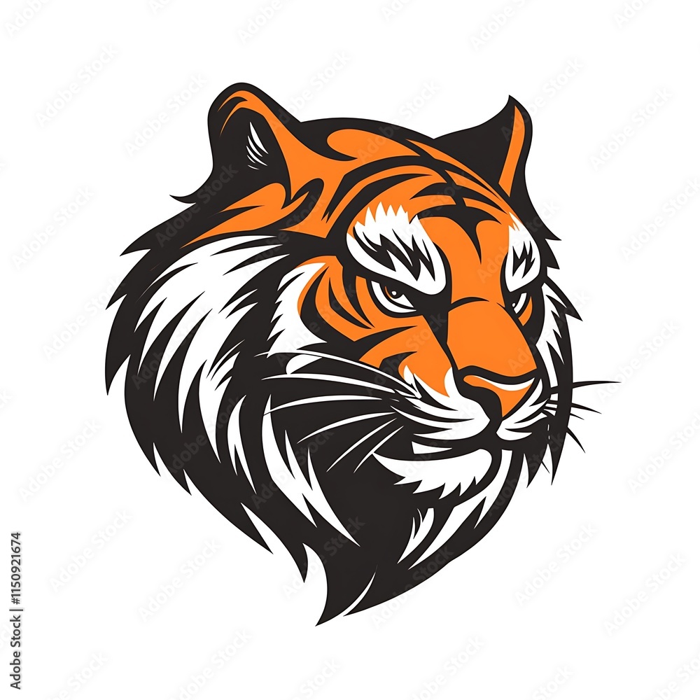 Obraz premium Tiger Head Logo Design. Vector Illustration of a Tiger's Head.