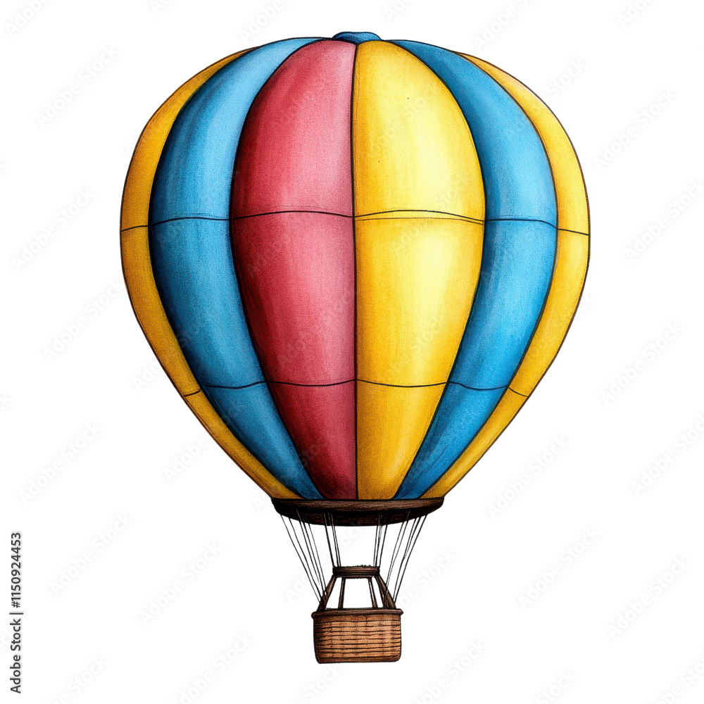 Fototapeta premium Colorful Hot Air Balloon Illustration | Whimsical illustrations