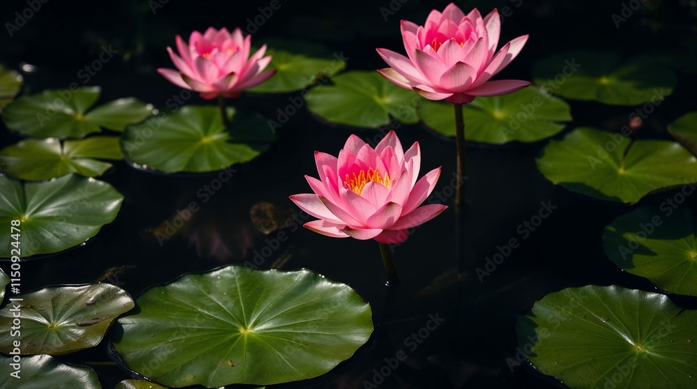 beautiful lotus flowers or waterlily in pond. beautiful lotus flowers or waterlily in pond.
