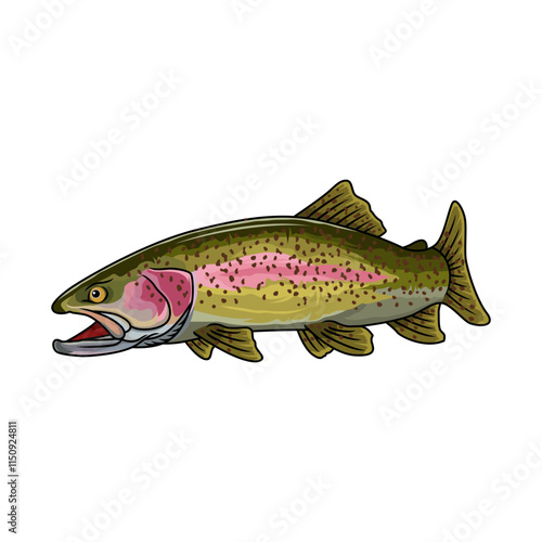 rainbow trout fishing illustration logo vector image t shirt