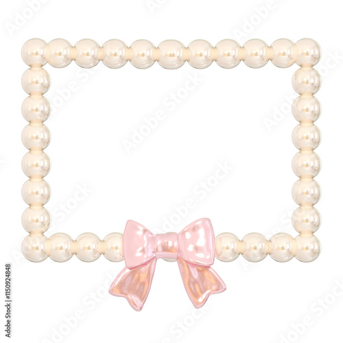 Coquette 3D Square Frame Pearl