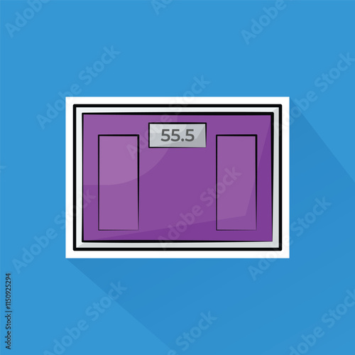 Illustration of Weight Scale in Flat Design