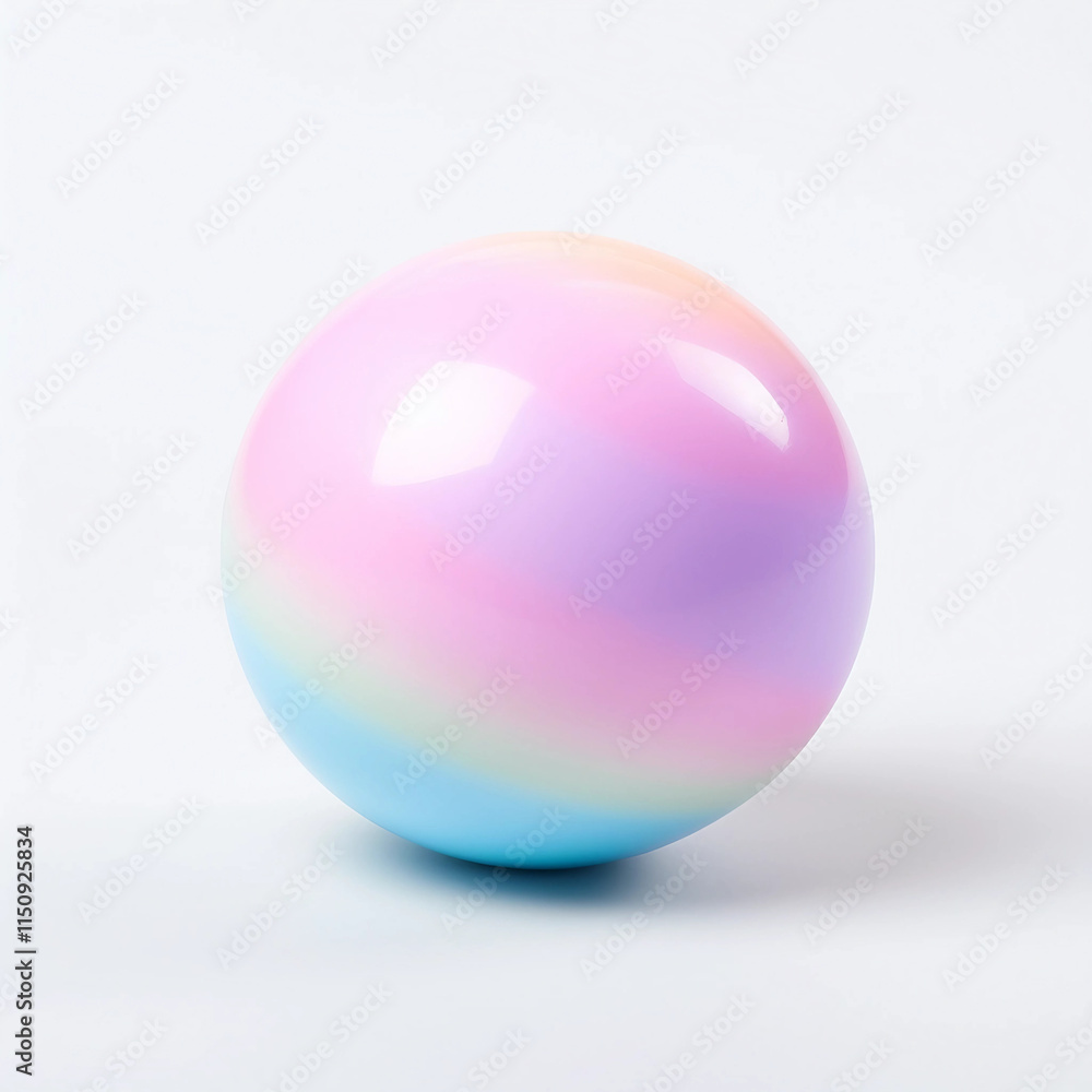Obraz premium Colorful Pastel Three-Dimensional Ball on White Surface