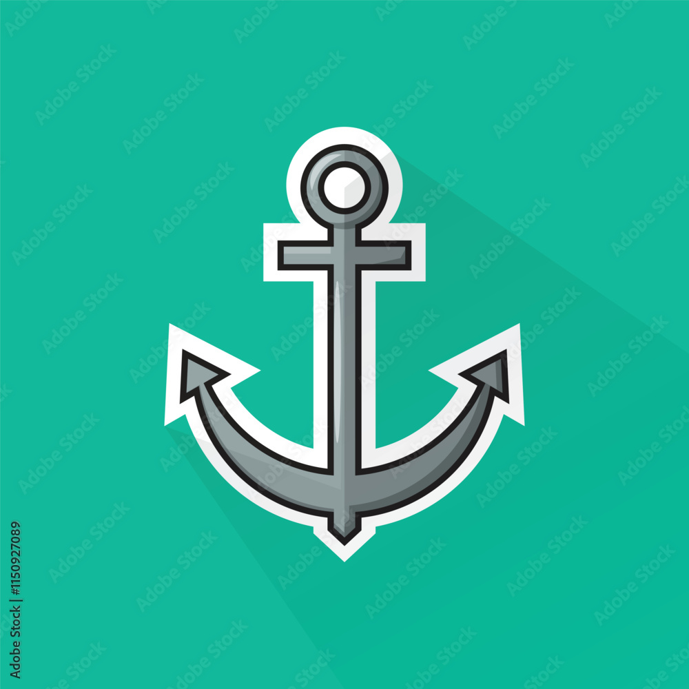 Illustration of Anchor in Flat Design Illustration of Anchor in Flat Design