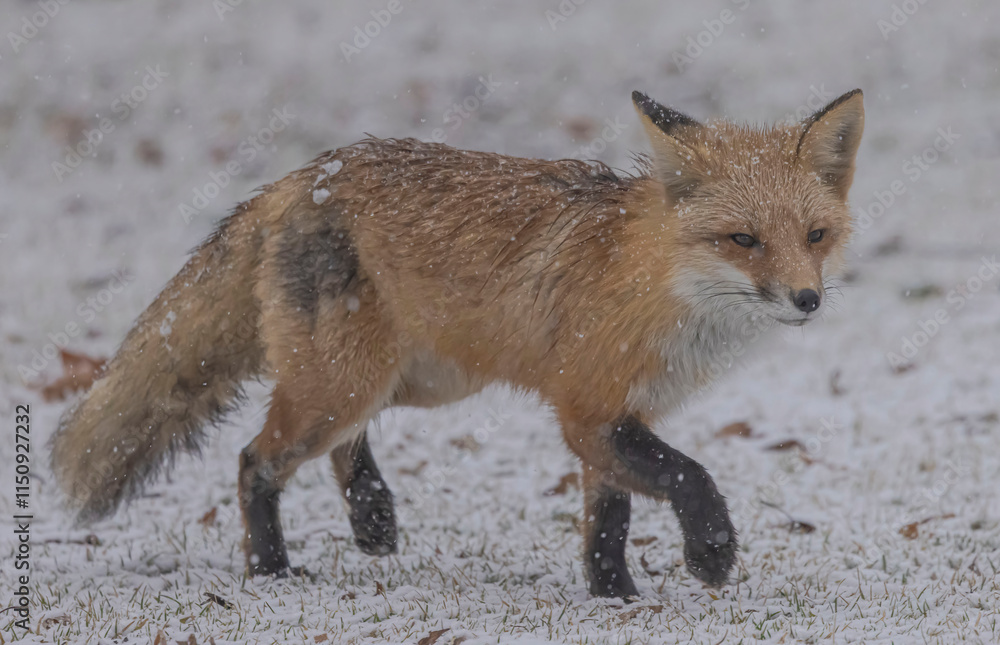 Fototapeta premium Red Fox In The Snow