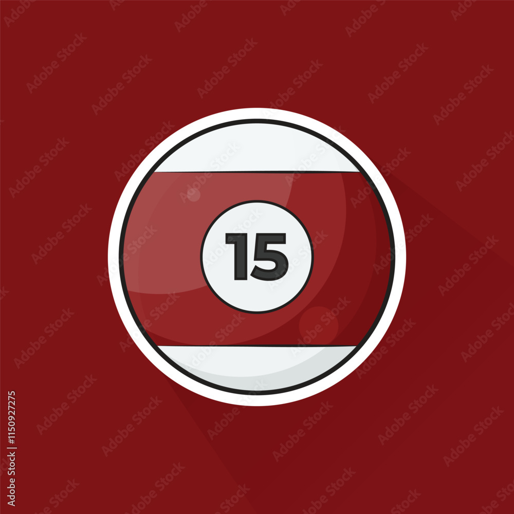 Illustration of Pool Ball Number 15 in Flat Design Illustration of Pool Ball Number 15 in Flat Design