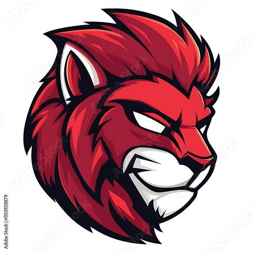 Wallpaper Mural Red Lion Mascot Logo. Powerful and Aggressive Animal Design. Torontodigital.ca