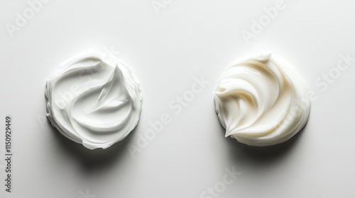 A comparison of dull and rejuvenated skin using moisturizing cream, on white background photo