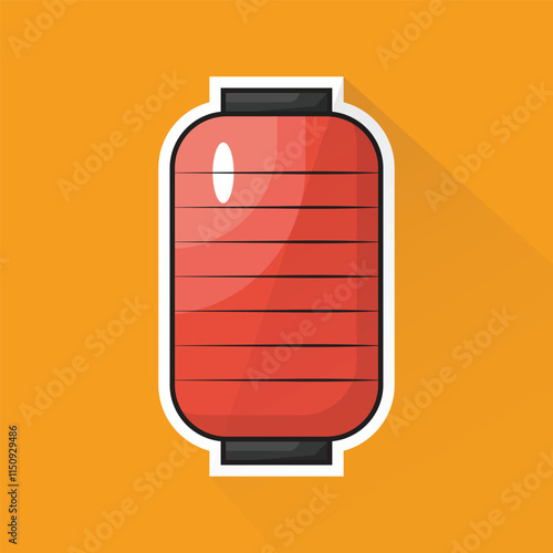 Illustration of Japanese Lantern in Flat Design