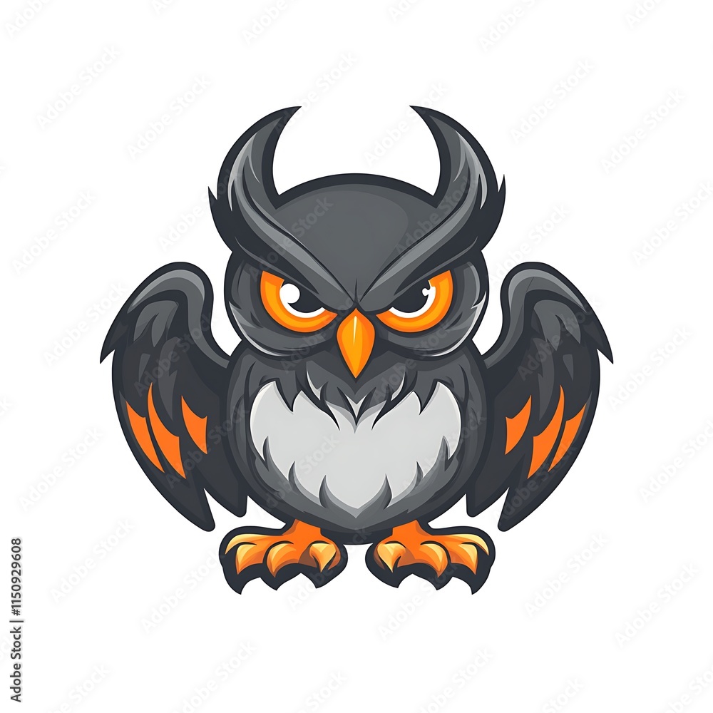 Fototapeta premium Cartoon Owl Mascot, Halloween Graphic Design