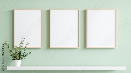 A simple, elegant Scandinavian-style arrangement with two wooden frames