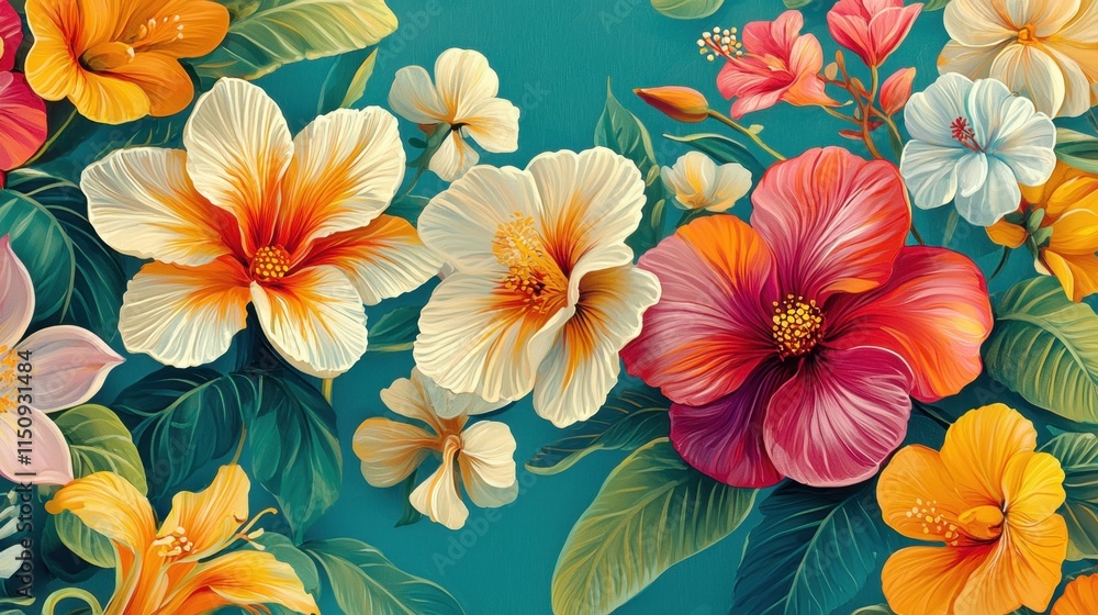 Digital art of vibrant floral arrangement in nature Digital art of vibrant floral arrangement in nature