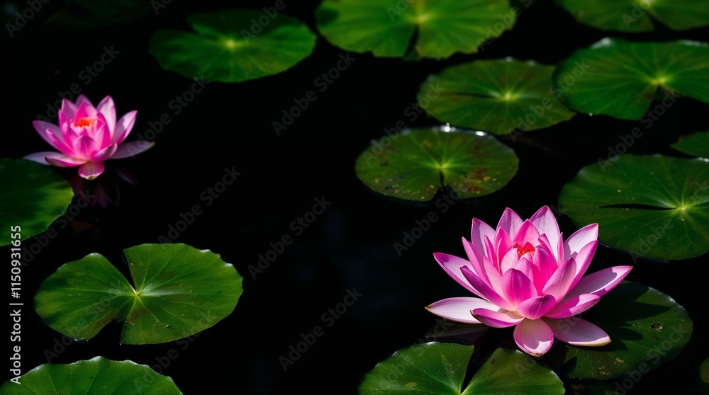 beautiful lotus flowers or waterlily in pond. beautiful lotus flowers or waterlily in pond.