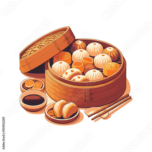 Dim Sum is Small bite-sized portions of food, often steamed or fried.