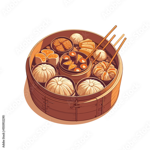 Dim Sum is Small bite-sized portions of food, often steamed or fried.
