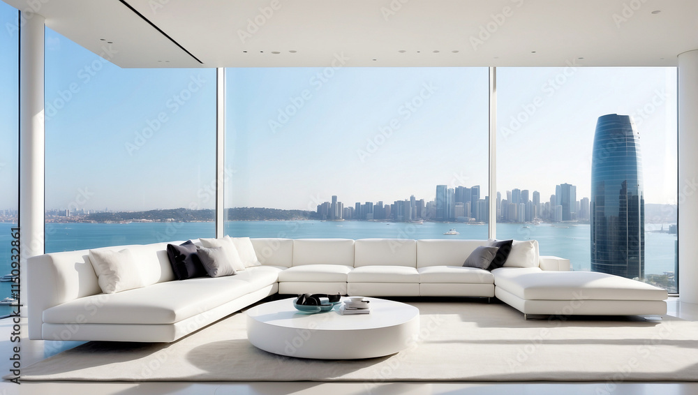 A Contemporary Living Space Featuring Sleek Design Elements and Comfort A Contemporary Living Space Featuring Sleek Design Elements and Comfort