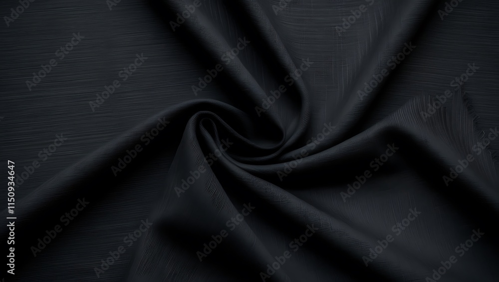Fototapeta premium Black textured fabric with a subtle woven grid pattern, suitable for backgrounds, design elements, and textile concepts in creative projects