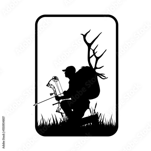 bow archery hunter hunting illustration logo vector image t shirt