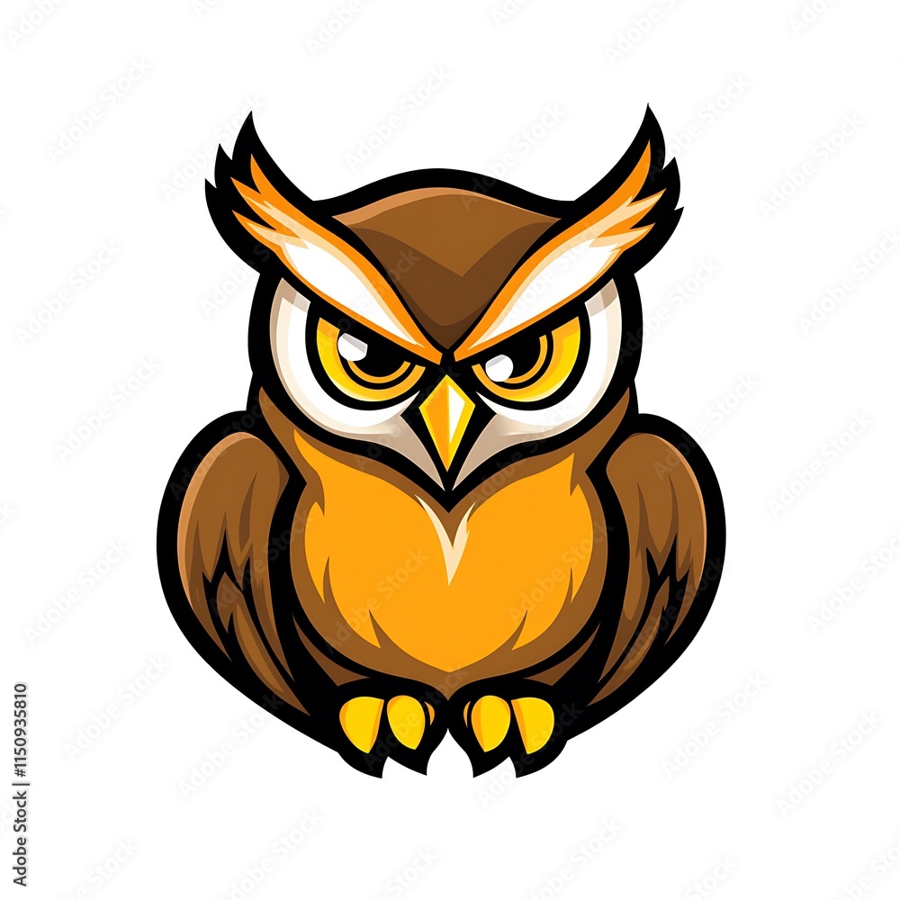 Cartoon Owl Mascot. Angry Owl Logo Design. Cartoon Owl Mascot. Angry Owl Logo Design.
