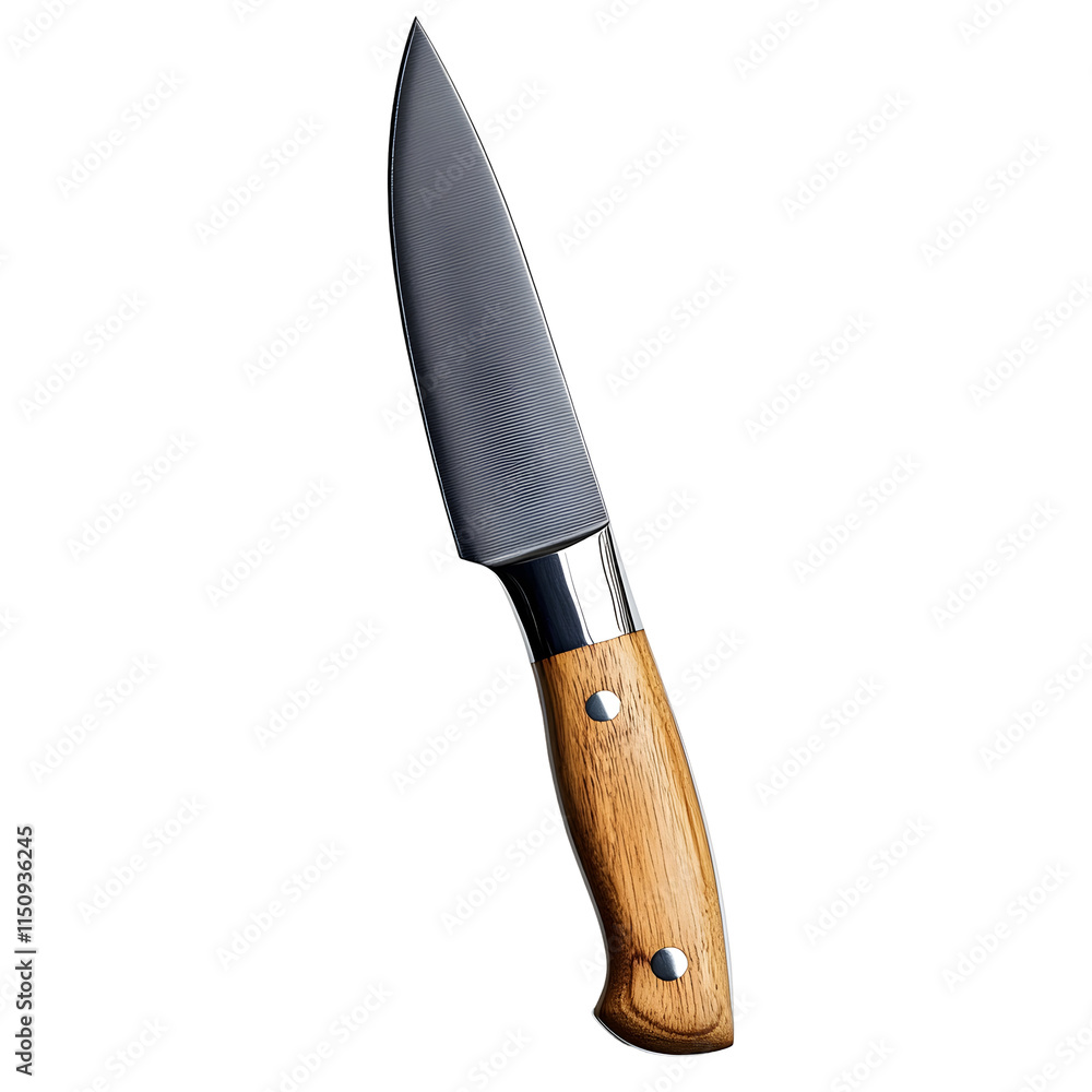 Classic Chef's Knife with Wooden Handle Isolated on White Background Classic Chef's Knife with Wooden Handle Isolated on White Background