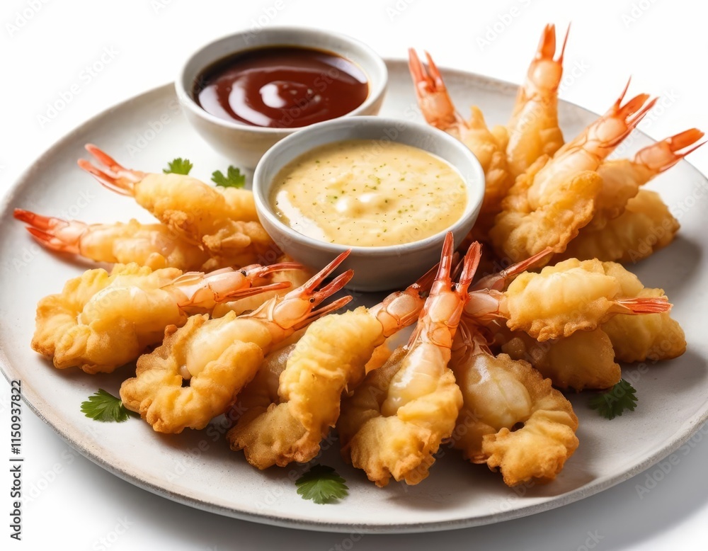 fried shrimp on a white plate fried shrimp on a white plate