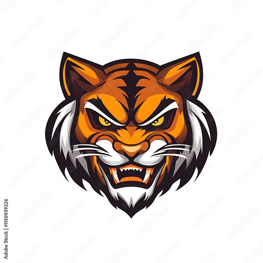 Fototapeta premium Tiger Mascot Head, Sport Logo, Wild Animal