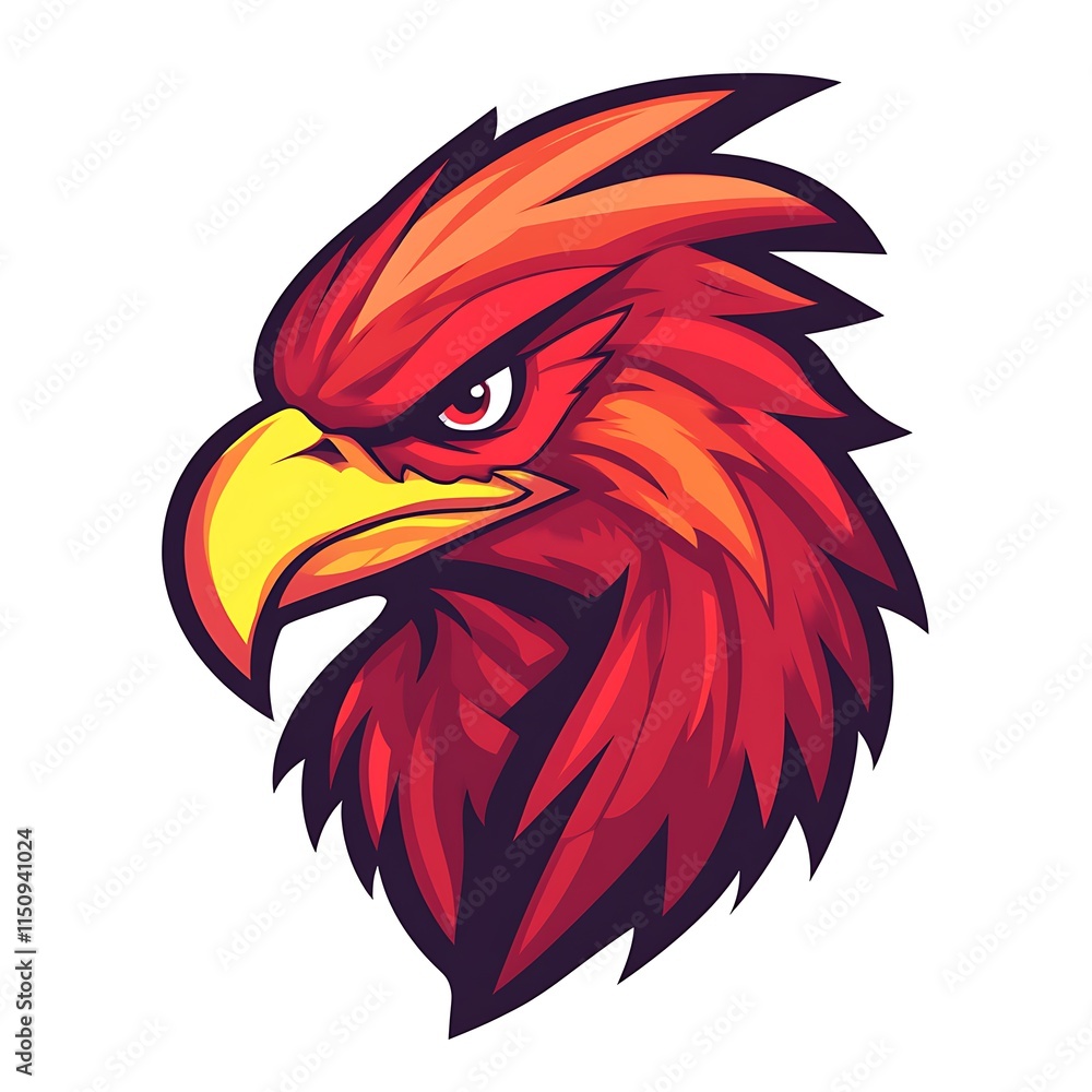 Fierce Red Eagle Head Logo. Concept of Strength, Power, and Freedom. Fierce Red Eagle Head Logo. Concept of Strength, Power, and Freedom.