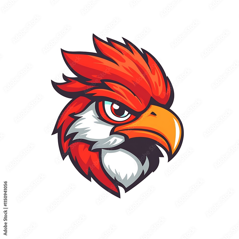 Fierce Red Eagle Mascot Logo. Concept of Strength, Power, and Leadership. Fierce Red Eagle Mascot Logo. Concept of Strength, Power, and Leadership.