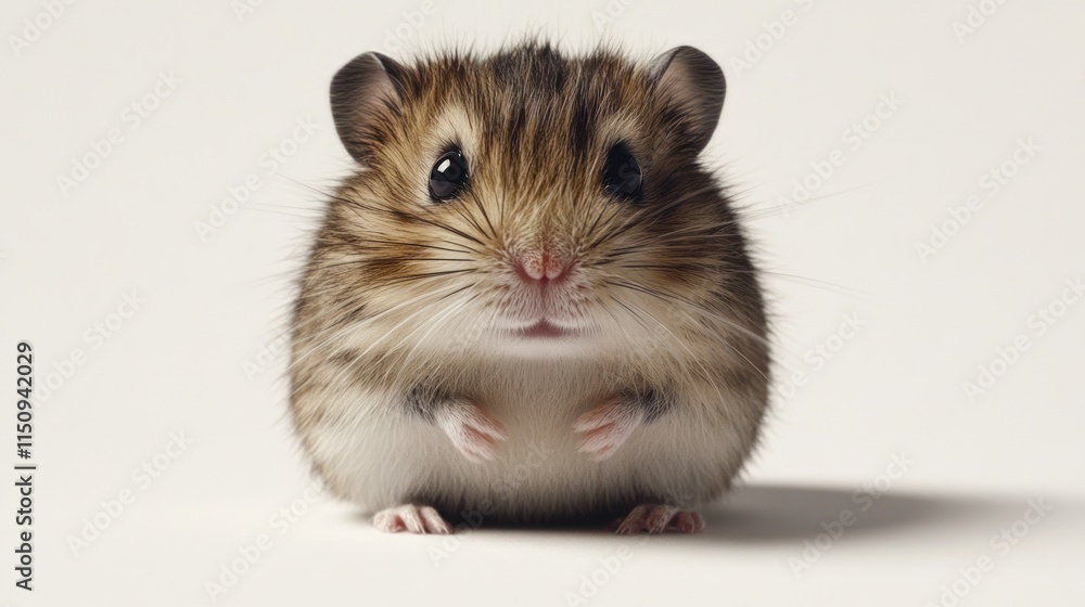 A cute, fluffy hamster with a round body and small paws, looking curiously at the viewer. A cute, fluffy hamster with a round body and small paws, looking curiously at the viewer.