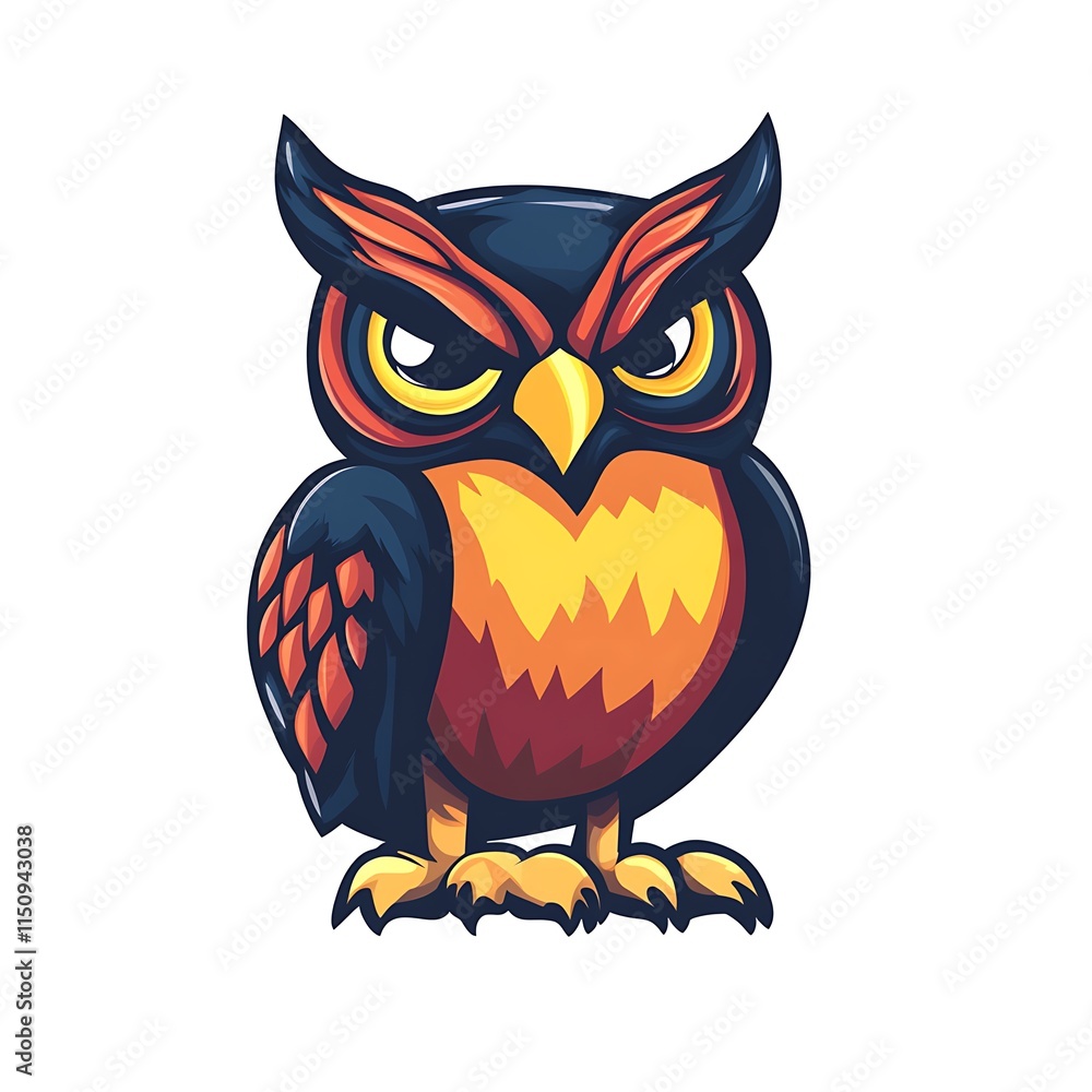 Cartoon Owl, Cute Angry Owl, Graphic Design, Vector Illustration, Owl Mascot Cartoon Owl, Cute Angry Owl, Graphic Design, Vector Illustration, Owl Mascot