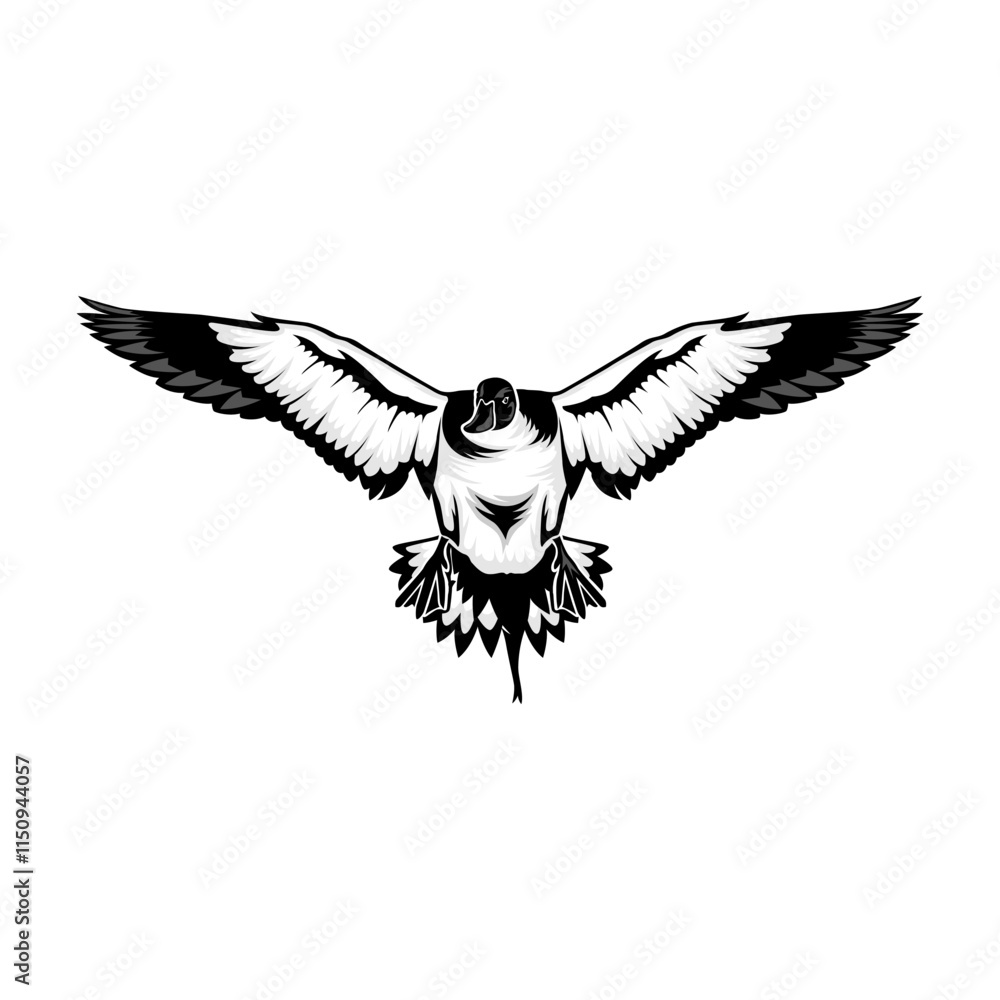 Obraz premium pintail duck hunting illustration logo vector image t shirt