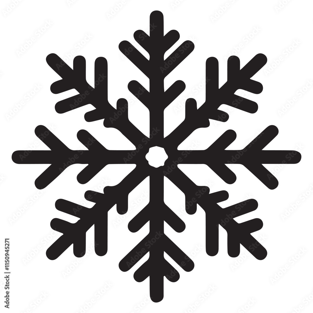 Unique Snowflake Silhouette Vector for Holiday Themes Unique Snowflake Silhouette Vector for Holiday Themes